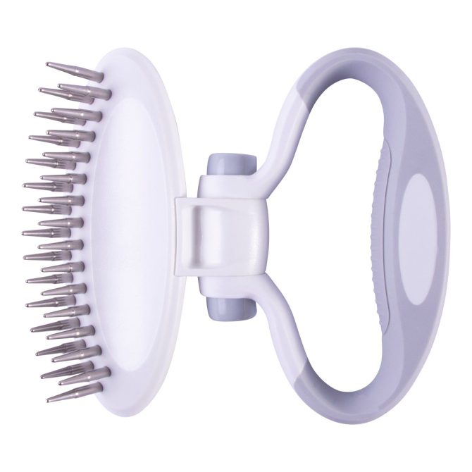 Pet Life 'Gyrater' Swivel Travel Dual-Rowed Grooming Undercoat Pet Rake - Image 3