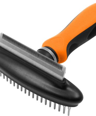 Pet Life Flex Series 2-in-1 Dual-Sided Grooming Undercoat Pet Rake and Deshedder