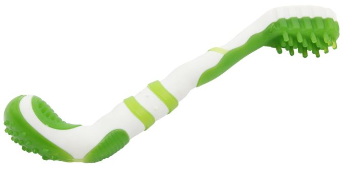 Pet Life 'Denta-Brush' TPR Durable Tooth Brush and Dog Toy - Image 2