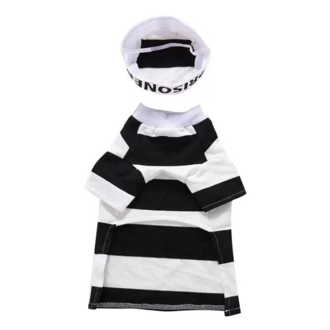 Pet Life Striped Retro Inmate Prisoner Pet Dog Costume Uniform - Image 24