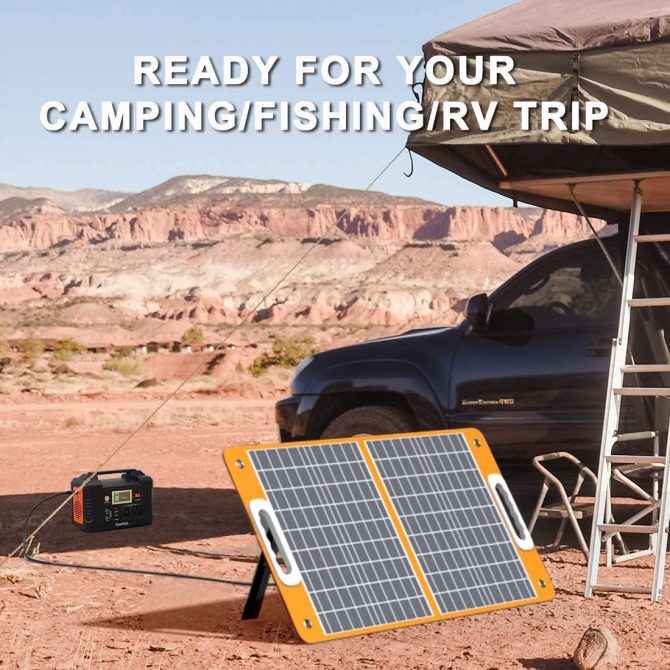 200W Portable Power Station, FlashFish 40800mAh Solar Generator with 110V AC Outlet/2 DC Ports/3 USB Ports, USB-C/QC3.0 for Phones, Tablets On Camping Van RV Road Trip - Image 4