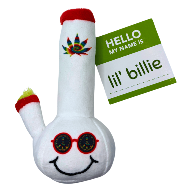My Name is Lil Billie, Funny Weed Theme Catnip Toy, Cute Stuffed Parody Pot Bong, Cool Plush 420 Novelty Gift for Pets & Their Owners, Sized for Kittens & Cats, Fetch & a Photo Prop - Image 2