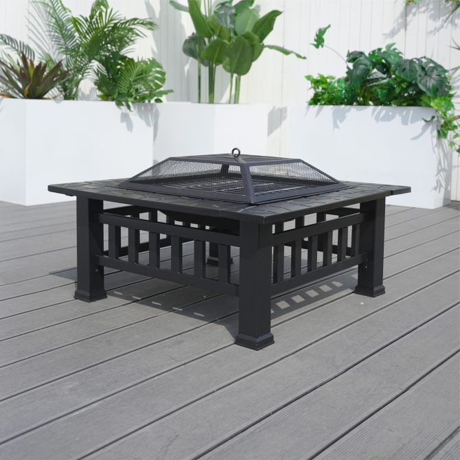 Durable Outdoor Fire Pit Table for Wood Burning with Accessories - Image 3