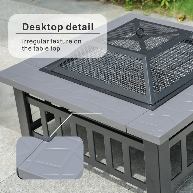 Durable Outdoor Fire Pit Table for Wood Burning with Accessories - Image 12