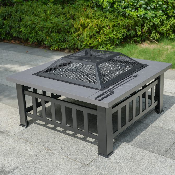 Durable Outdoor Fire Pit Table for Wood Burning with Accessories - Image 15