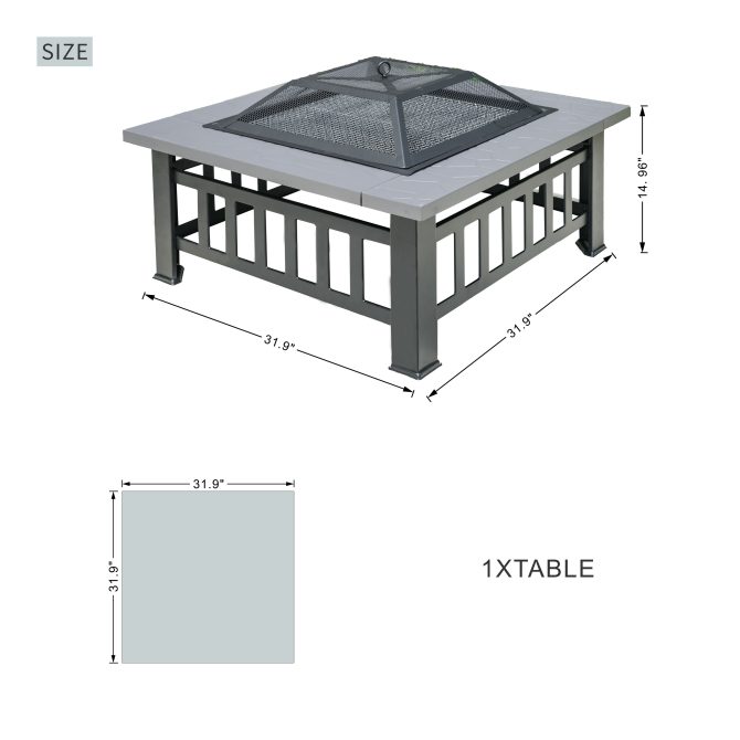 Durable Outdoor Fire Pit Table for Wood Burning with Accessories - Image 18