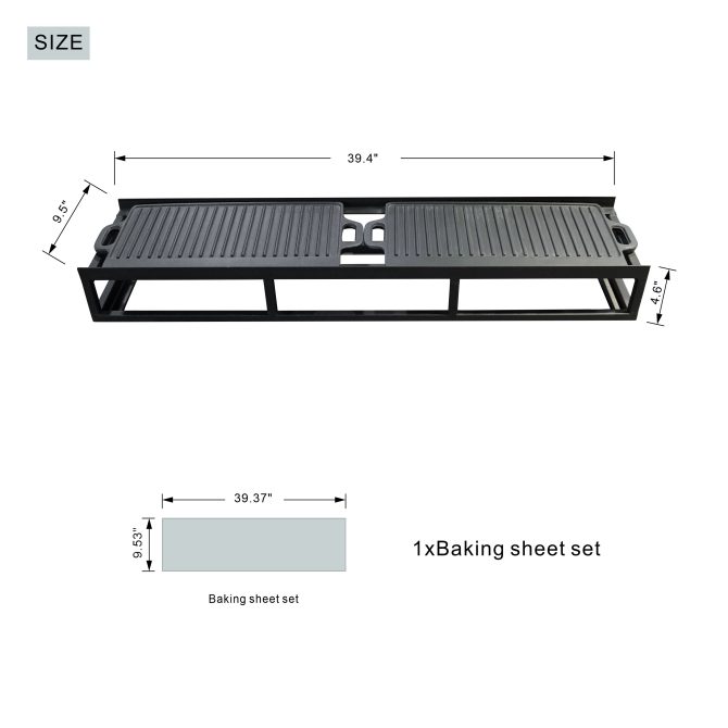 Durable Black Iron Grill Stand with Enamel-Coated Cast Iron Cooking Pans - Image 5