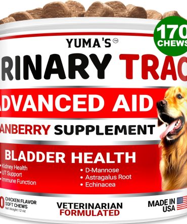 Dog UTI Treatment 170 Treats Cranberry Supplement for Dogs Bladder Control for Dogs