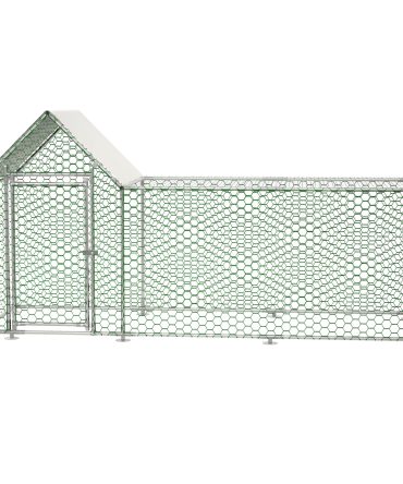10x3FT Metal Chicken Coop Run Backyard Hen House Poultry Habitat Cage w/Cover