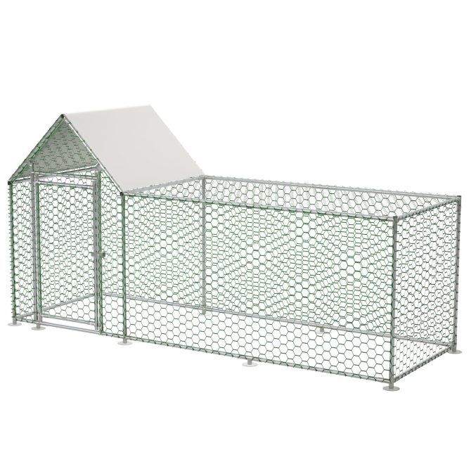 10x3FT Metal Chicken Coop Run Backyard Hen House Poultry Habitat Cage w/Cover - Image 7