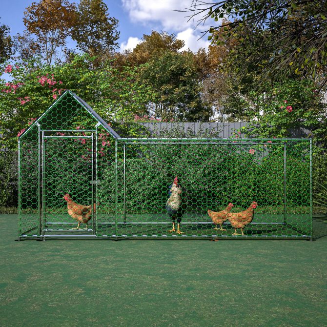 10x3FT Metal Chicken Coop Run Backyard Hen House Poultry Habitat Cage w/Cover - Image 9