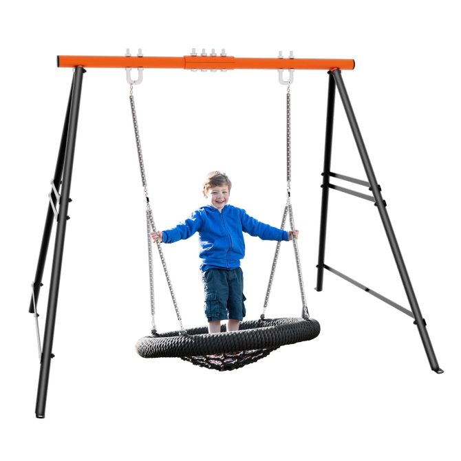 Metal Swing Stand Swing Sets for Backyard,Powder Coated Swing Frame of Swing Set with Extra Side Bars,880 Lbs Heavy-Duty A-Frame Outdoor Swing Fits Swing Chair,Porch Swing - Image 7