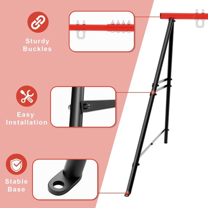 Metal Swing Stand Swing Sets for Backyard,Powder Coated Swing Frame of Swing Set with Extra Side Bars,880 Lbs Heavy-Duty A-Frame Outdoor Swing Fits Swing Chair,Porch Swing - Image 14