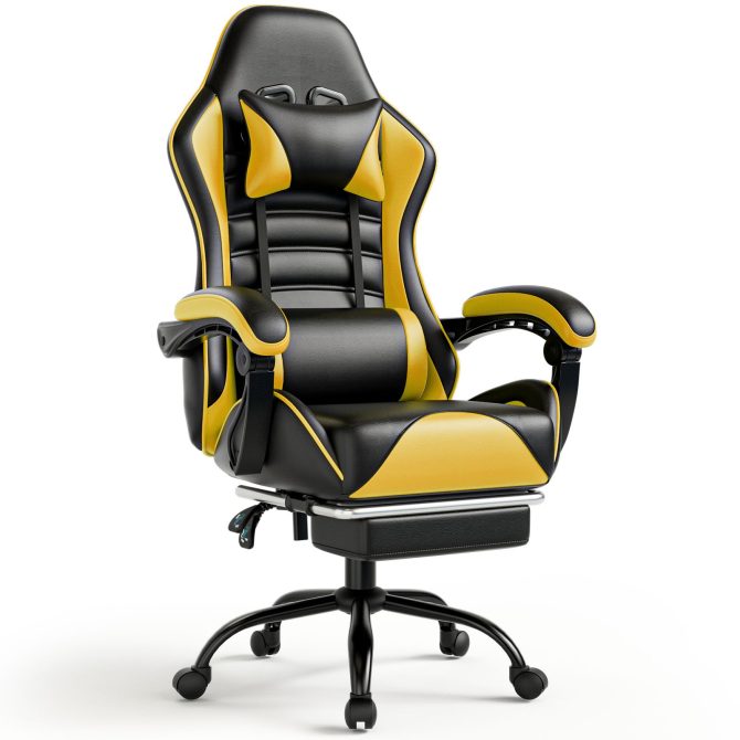 Ergonomic Gaming Chair for Adults, Comfortable Computer Chair for Heavy People, Adjustable Height Office Desk Chair with Wheels, Breathable Leather Video Game Chairs - Image 29