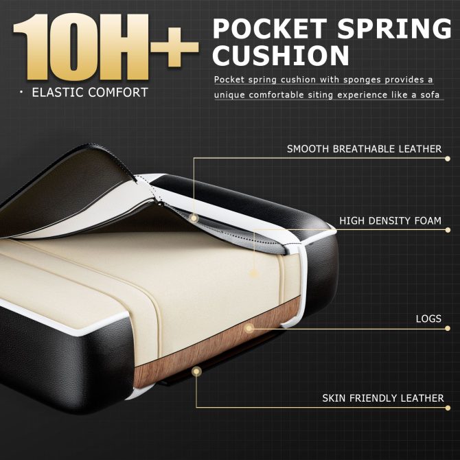 Video Game Chairs for Adults, PU Leather Gaming Chair with Footrest, 360°Swivel Adjustable Lumbar Pillow Gamer Chair, Comfortable Computer Chair for Heavy People - Image 19