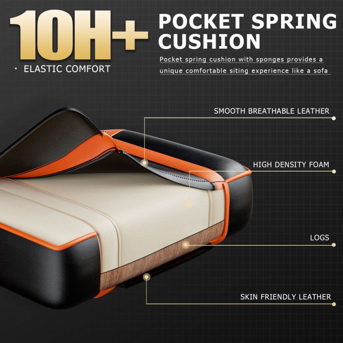 Video Game Chairs for Adults, PU Leather Gaming Chair with Footrest, 360°Swivel Adjustable Lumbar Pillow Gamer Chair, Comfortable Computer Chair for Heavy People - Image 5
