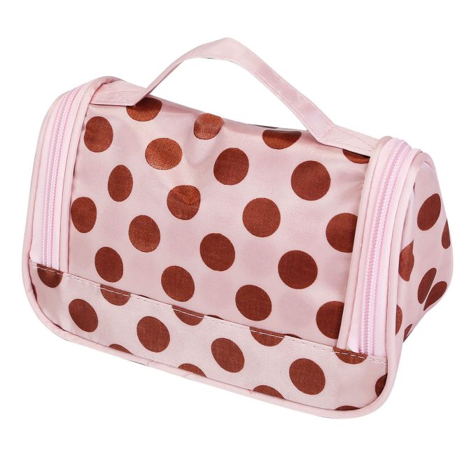Travel Makeup Bag Portable Cosmetic Organizer with Cosmetic Mirror Waterproof Toiletry Wash Bag for Women - Image 2