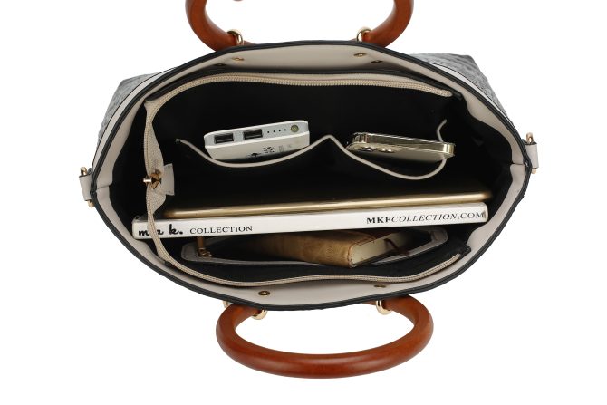 MKF Collection Phoebe Faux Crocodile Embossed Vegan Leather Women Tote with Wristlet Wallet Bag by Mia k - Image 44