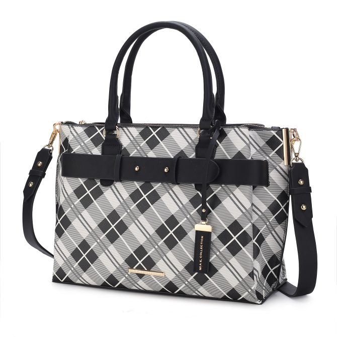 MKF Collection Coleen Vegan Leather Women Plaid Satchel Bag by Mia k - Image 29