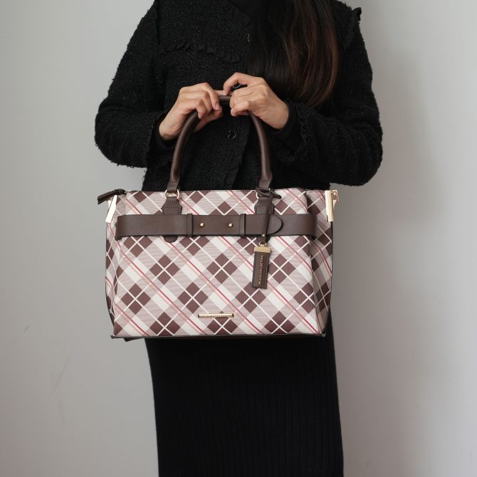 MKF Collection Coleen Vegan Leather Women Plaid Satchel Bag by Mia k - Image 10