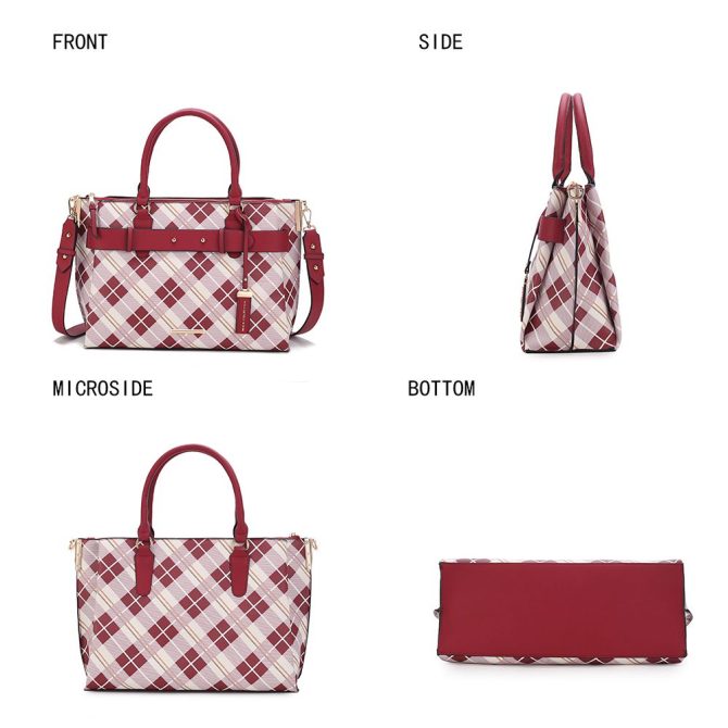 MKF Collection Coleen Vegan Leather Women Plaid Satchel Bag by Mia k - Image 13