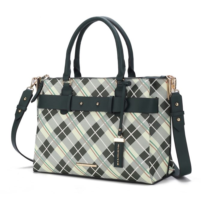 MKF Collection Coleen Vegan Leather Women Plaid Satchel Bag by Mia k - Image 15