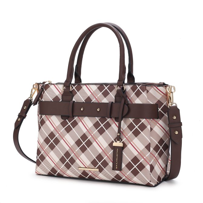 MKF Collection Coleen Vegan Leather Women Plaid Satchel Bag by Mia k - Image 22