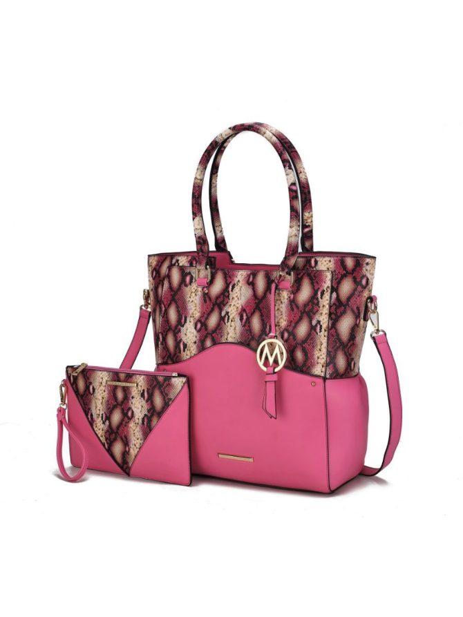 MKF Collection Iris Snake Embossed Vegan Leather Women Tote Bag with matching Wristlet Pouch by Mia k - Image 25