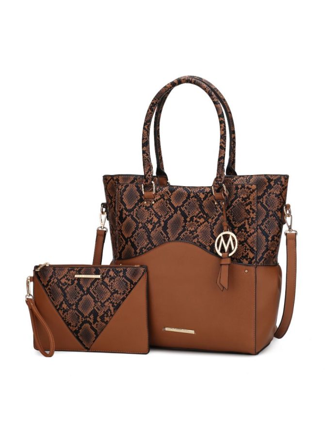 MKF Collection Iris Snake Embossed Vegan Leather Women Tote Bag with matching Wristlet Pouch by Mia k - Image 17