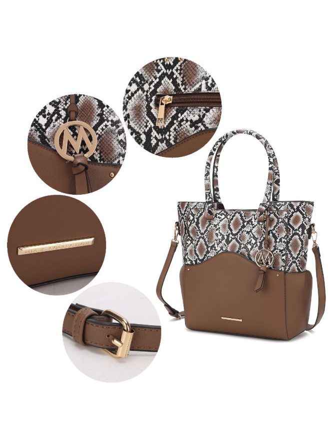 MKF Collection Iris Snake Embossed Vegan Leather Women Tote Bag with matching Wristlet Pouch by Mia k - Image 67