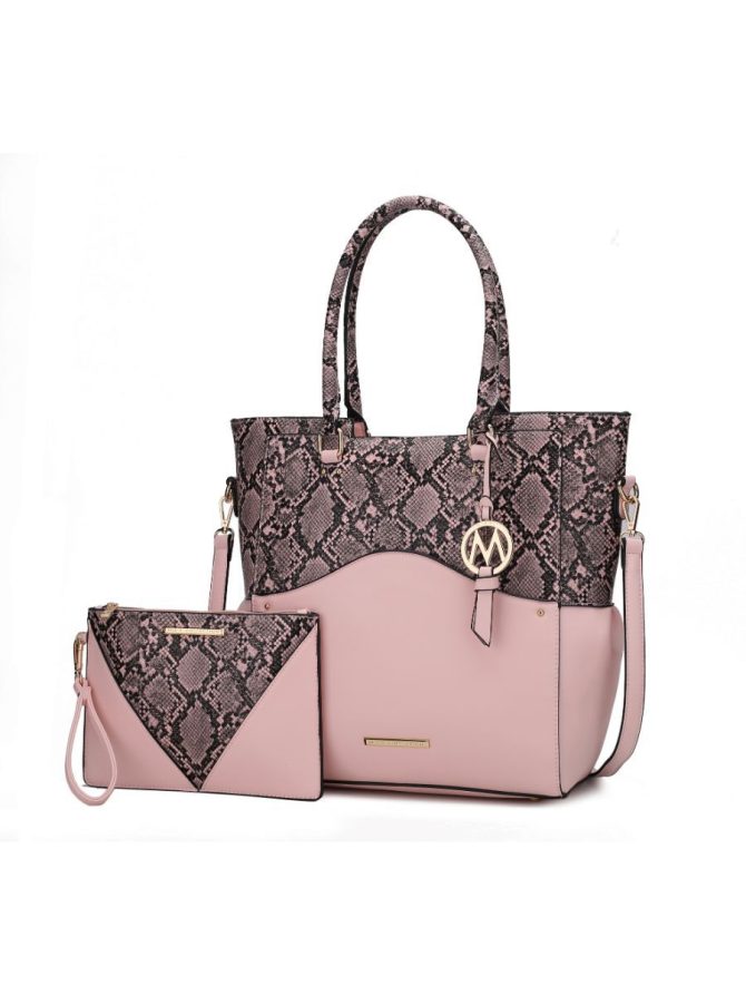 MKF Collection Iris Snake Embossed Vegan Leather Women Tote Bag with matching Wristlet Pouch by Mia k - Image 73