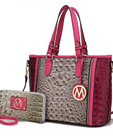 MKF Collection Lizza Croco Embossed Tote Handbag by Mia k
