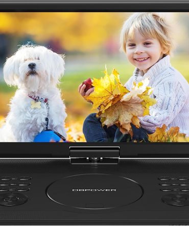 DBPOWER 16.9" Portable DVD Player with 14.1" HD Swivel Large Screen, Support DVD/USB/SD Card and Multiple Disc Formats, 6 Hrs 5000mAH Rechargeable Battery, Sync TV/Projector, High Volume Speaker