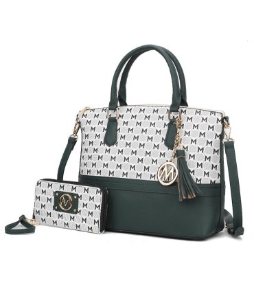 MKF Collection Saylor Circular Print Women Tote Bag & Wristlet Wallet by Mia k