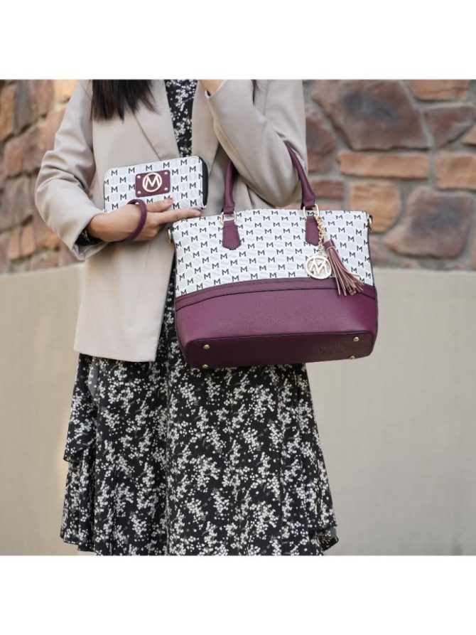 MKF Collection Saylor Circular Print Women Tote Bag & Wristlet Wallet by Mia k - Image 51