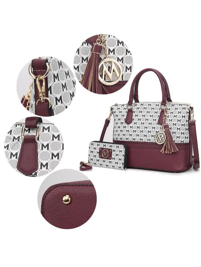 MKF Collection Saylor Circular Print Women Tote Bag & Wristlet Wallet by Mia k - Image 52