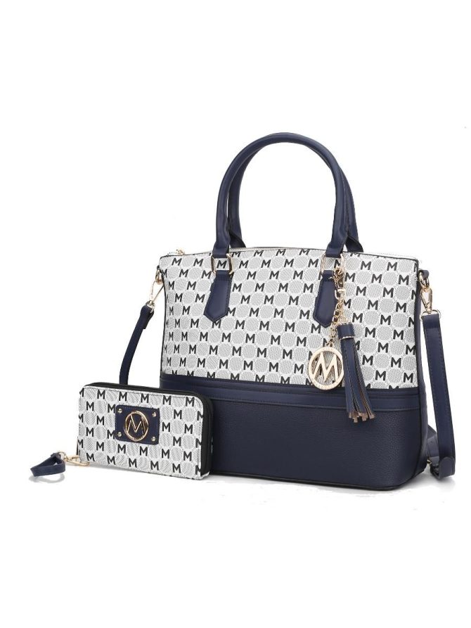 MKF Collection Saylor Circular Print Women Tote Bag & Wristlet Wallet by Mia k - Image 43