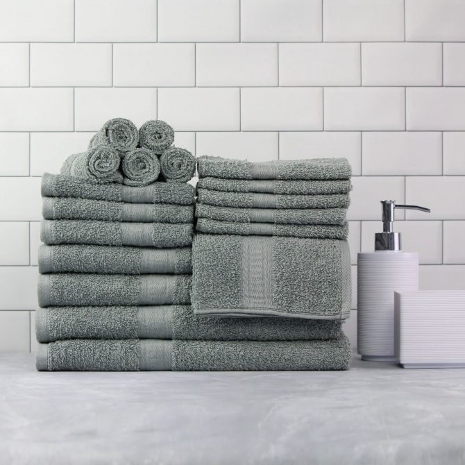 Basic Solid 18-Piece Bath Towel Set Collection - Image 29
