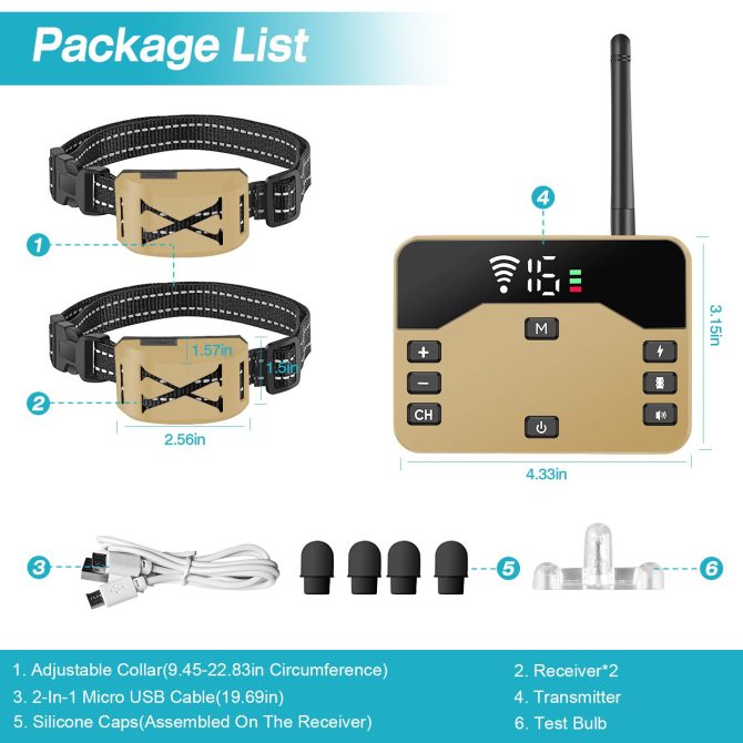 Wireless Electric Dog Fence Waterproof Pet Shock Boundary Containment System Electric Training Collar for Small Medium Large Dogs - Image 53