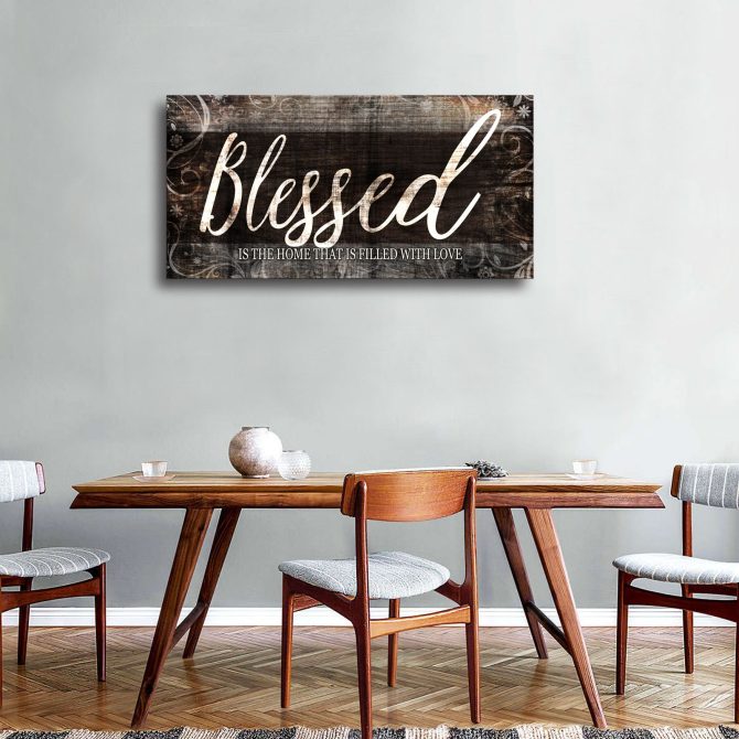 Blessed Home Quote Canvas Wall Art|Brown Wall Decor for Living Room|Blessed is the home Christian Wall Art|Ready to Hang Wall Picture for Dining Room Bedroom Decoration - Image 6