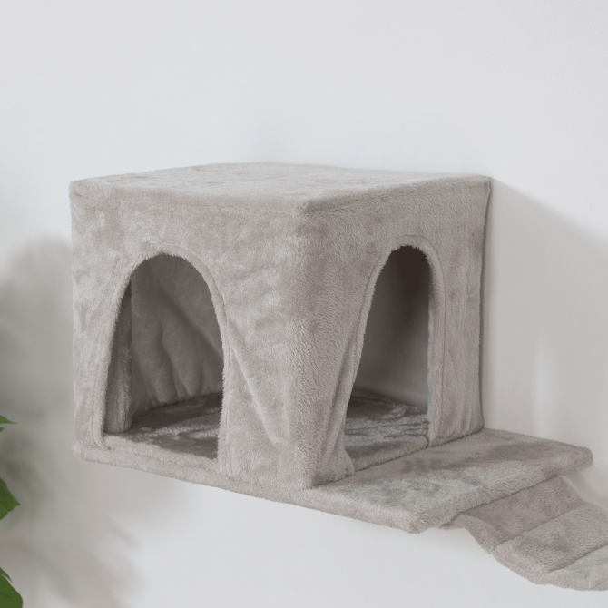 Wall-mounted Cat Tree, Cat Furniture with 2 Cat Condos House, 3 Cat Wall Shelves, 2 Ladder, 1 Cat Perch, Sisal Cat Scratching Posts and Pad - Image 11