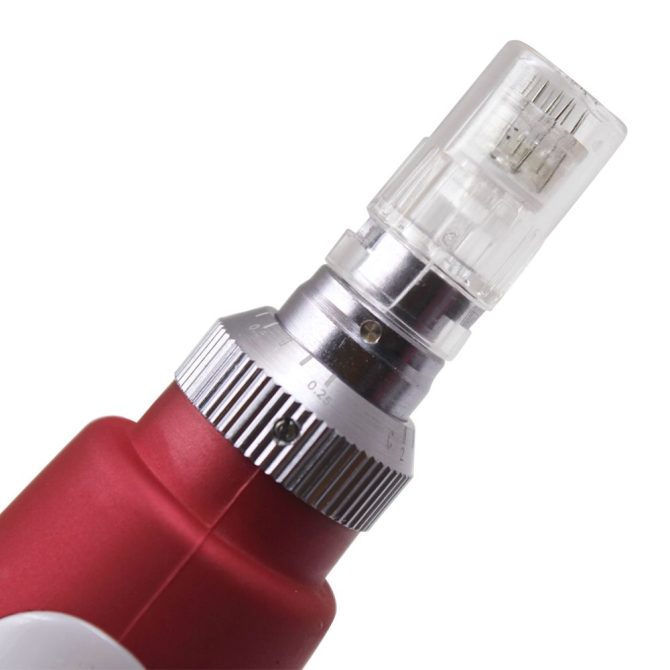 MYM Electric Derma Pen Stamp Auto MicroNeed1e Roller 2x 12Pin Cartridges - Image 3