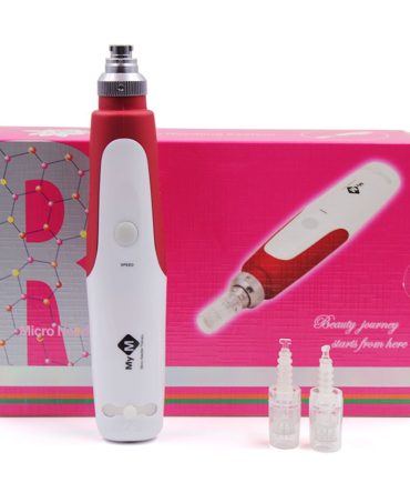MYM Electric Derma Pen Stamp Auto MicroNeed1e Roller 2x 12Pin Cartridges