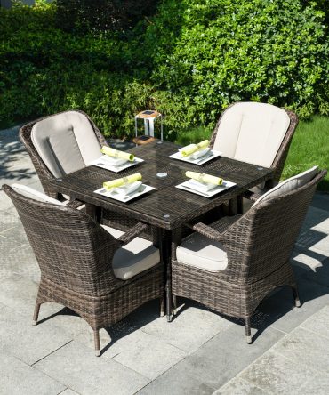 Direct Wicker Malachi Patio Wicker 5 Piece Square Dining Set
