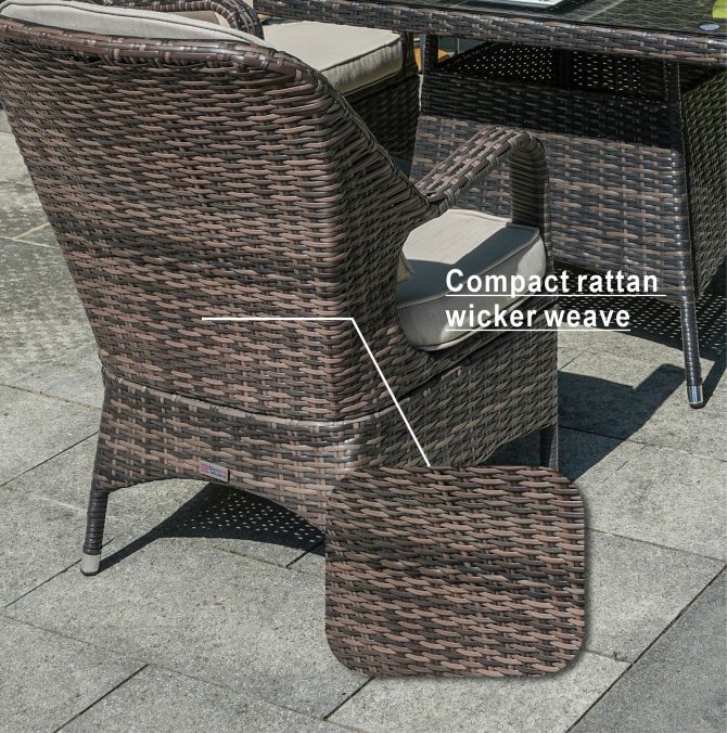 Direct Wicker Malachi Patio Wicker 5 Piece Square Dining Set - Image 5