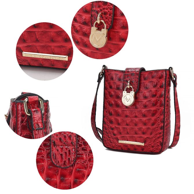 MKF Collection Avery Faux Crocodile Embossed Vegan Leather Women Crossbody Bag by Mia K - Image 60