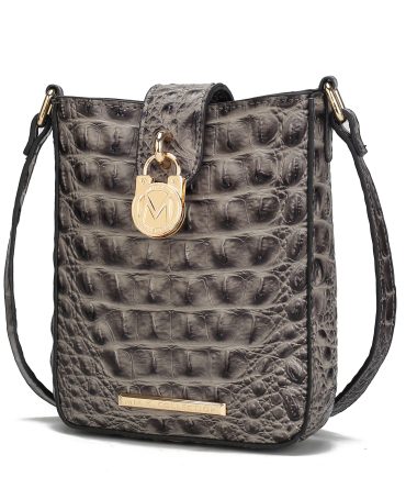 MKF Collection Avery Faux Crocodile Embossed Vegan Leather Women Crossbody Bag by Mia K