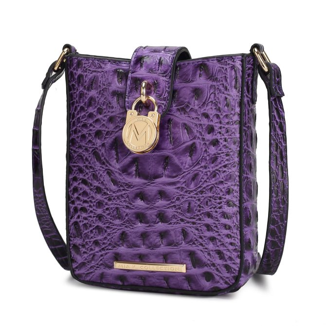 MKF Collection Avery Faux Crocodile Embossed Vegan Leather Women Crossbody Bag by Mia K - Image 7