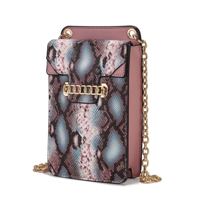 MKF Collection Yael Snake embossed Vegan Leather Phone Crossbody Handbag by Mia K - Image 13