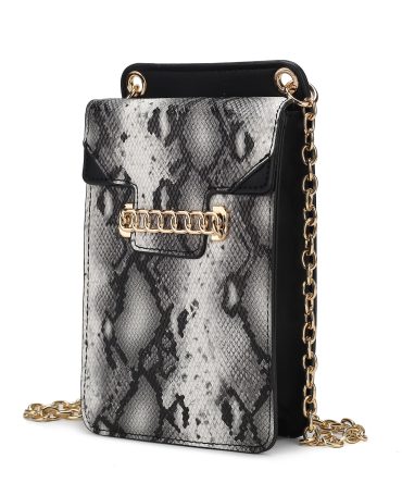MKF Collection Yael Snake embossed Vegan Leather Phone Crossbody Handbag by Mia K